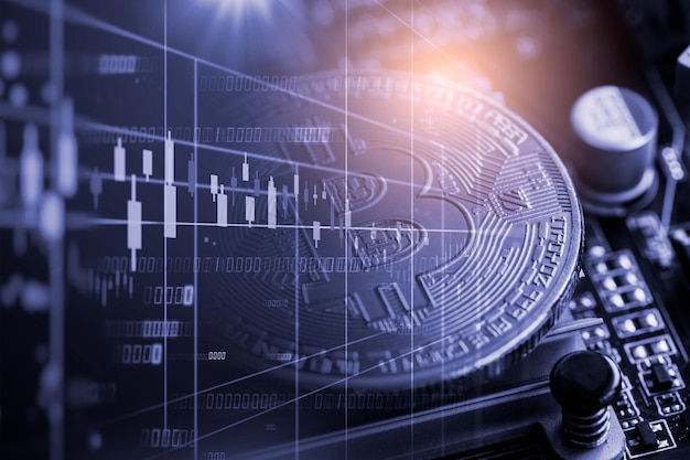 Forma moderna de troca Bitcoin é um pagamento conveniente no mercado da economia global.