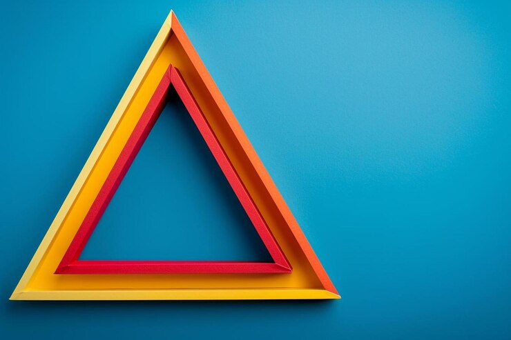 Foto forma de papel triangular con espacio de copia
