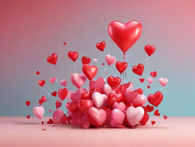 Forma realista de amor de corações fundo de Dia dos Namorados