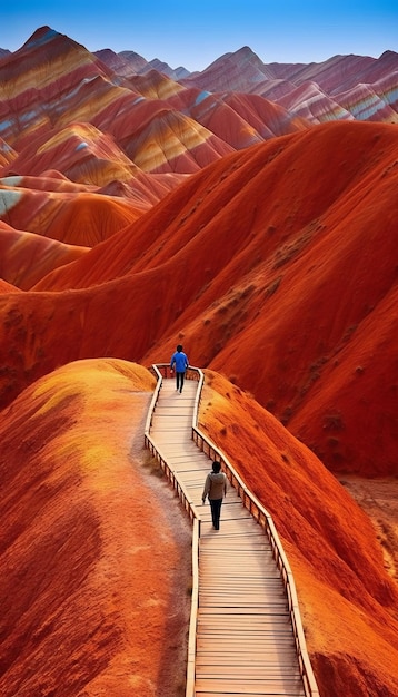 La forma de tierra de Zhangye Danxia en China