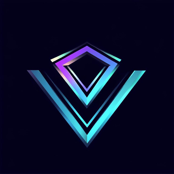 Foto forma de triángulo de gradiente azul y rosa abstracto en fondo oscuro ilustración vectorial