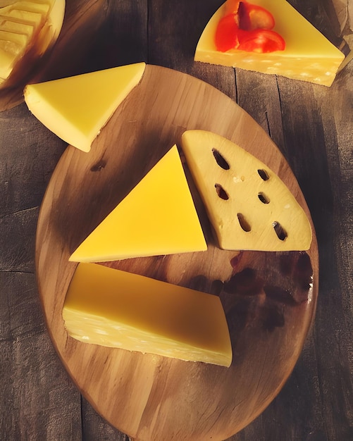 Forma de triángulo de queso suizo