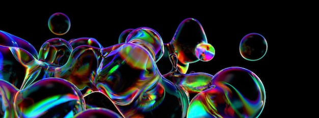 Forma de vidrio abstracto con reflejos y refracciones del arco iris