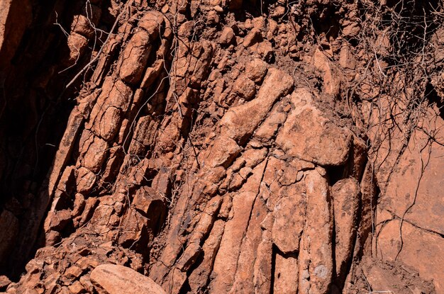 Formação basáltica de rocha vulcânica em Gran Canaria Ilhas Canárias