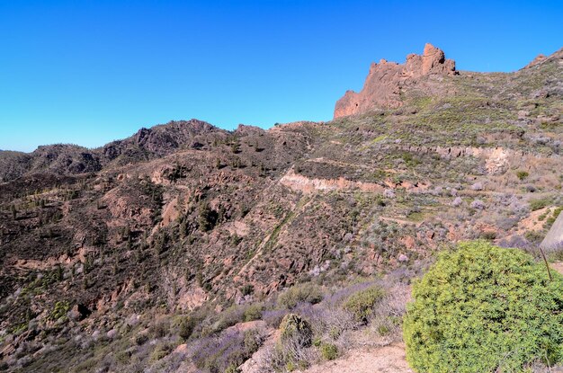 Formação basáltica de rocha vulcânica em Gran Canaria Ilhas Canárias