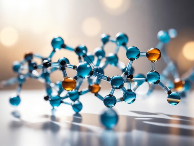 Formação científica com molécula ou átomo Estrutura abstrata para ciência ou formação médica 3d i