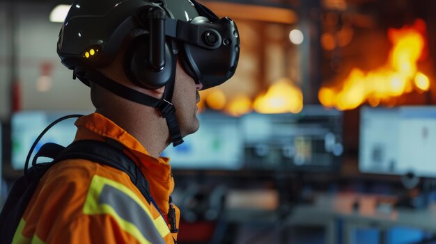 Formação de bombeiros em simulação de realidade virtual