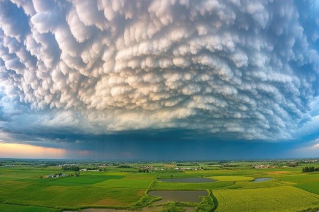 Formação de nuvens de mammatus atmosféricas