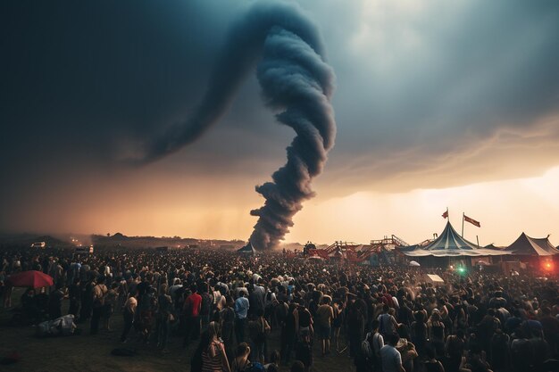 Foto formação de tornados durante um comício ou manifestação política