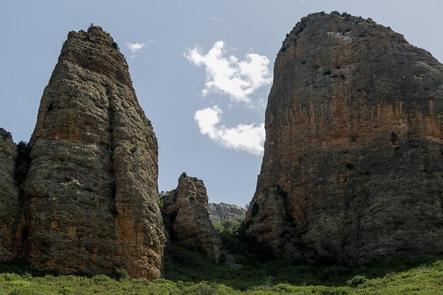 Formação geológica dos mallos de riglos em huesca aragão