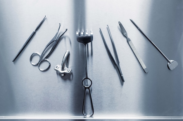 Formação médica. Instrumentos de cirurgia. cuidados de saúde