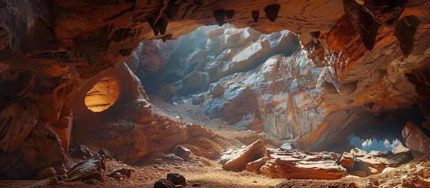 Formação rochosa numa caverna