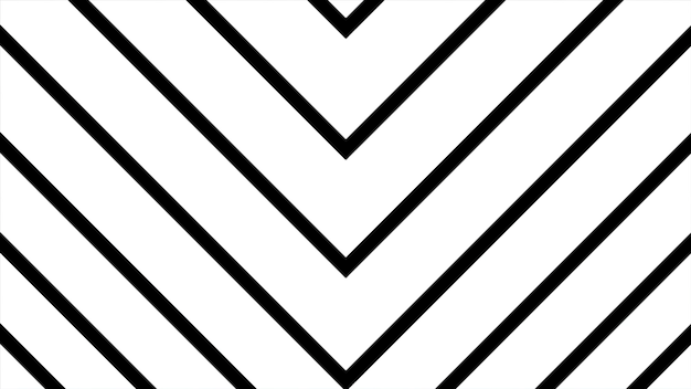 Formación de animación de transición dinámica en blanco y negro de flecha animación abstracta del movimiento de flecha