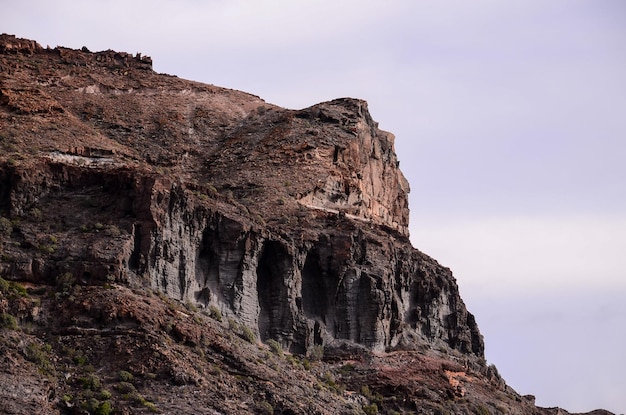 Formación basáltica de roca volcánica en Gran Canaria