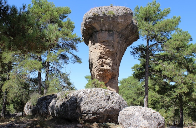 Formación geológica en la Ciudad Encantada de Cuenca en Castilla La Mancha