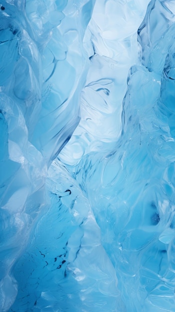 Formación de hielo azul transparente de la sinfonía glacial