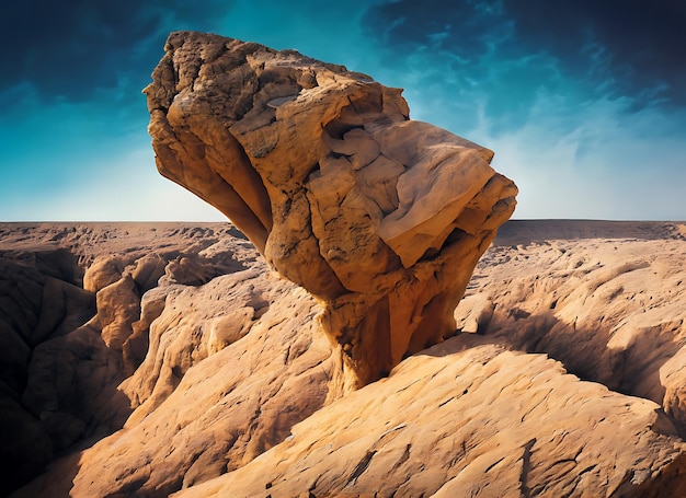 Foto formación rocosa abstracta del desierto con un lugar hermoso