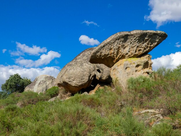 Formación rocosa conocida como La Seta Paraje Natural de los Barruecos Extremadura España