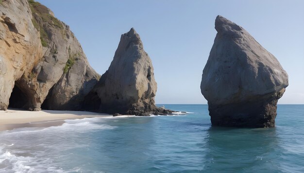 formación rocosa en la costa de la isla