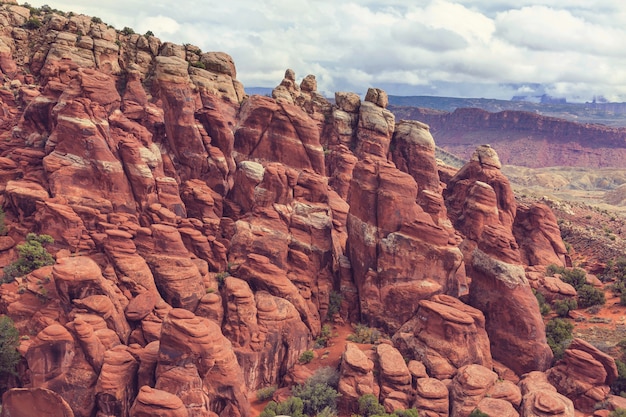 Formaciones de arenisca en Utah, Estados Unidos. Hermosos paisajes inusuales.