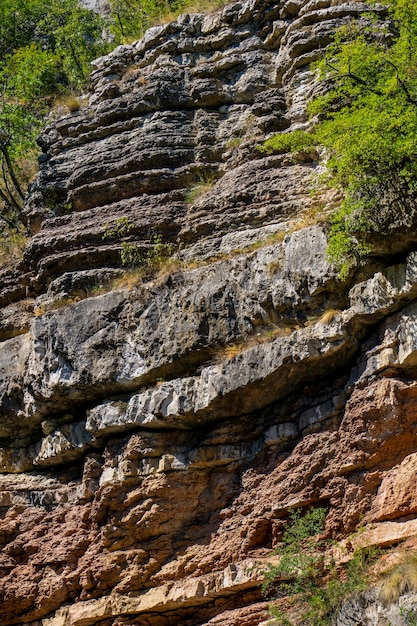 Formaciones geológicas en la garganta del río Boljetin en el este de Serbia