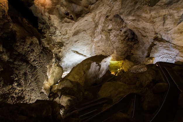 Formaciones de piedra caliza de las Cavernas de Carlsbad de las montañas de Guadalupe.