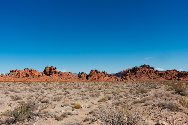 Formaciones rocosas contra el cielo despejado en el parque estatal Valley of Fire