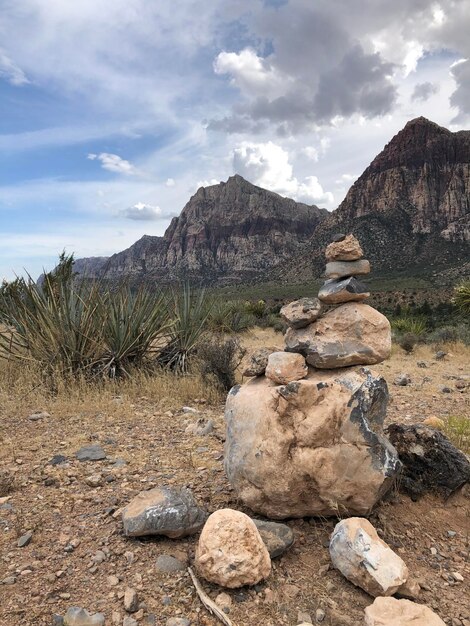 Foto formaciones rocosas en el paisaje contra el cielo