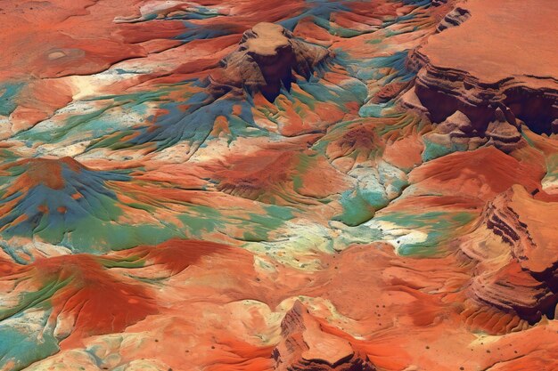 Formações coloridas de arenito em Painted Desert Arizona EUA
