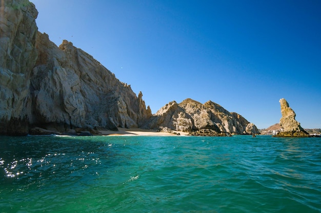 Formações rochosas de Lands End no final da península de Baja, perto de Cabo San Lucas, México