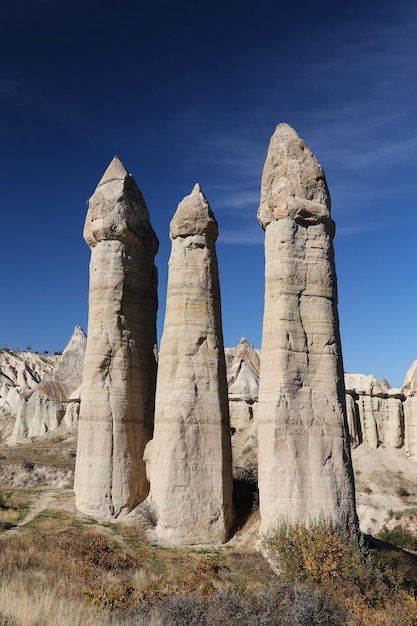 Formações rochosas em Love Valley Capadócia Nevsehir Turquia