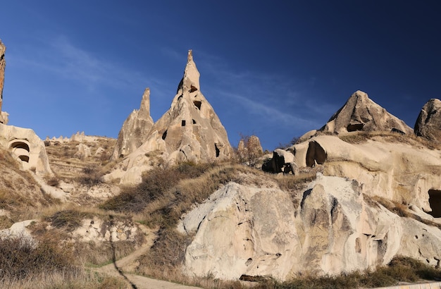 Formações rochosas na capadócia nevsehir turquia