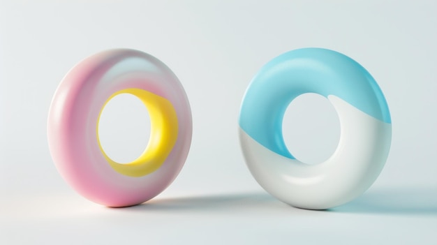 Formas 3D abstractas con colores pastel