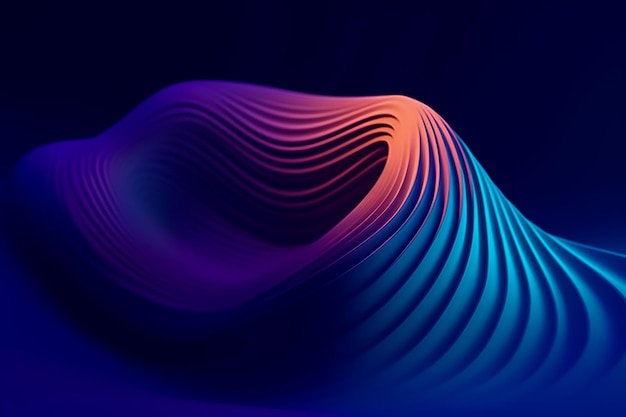 Formas 3D abstratas de prisma ondulado com tecnologia de estilo futurista gerada por Ai