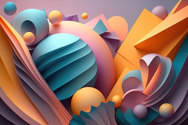 Formas abstractas en degradados pastel que crean un papel tapiz moderno y elegante