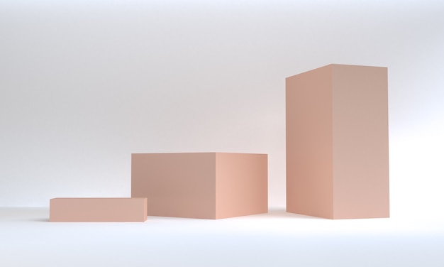 Formas abstractas minimalistas, geométricas primitivas, renderizado 3d.