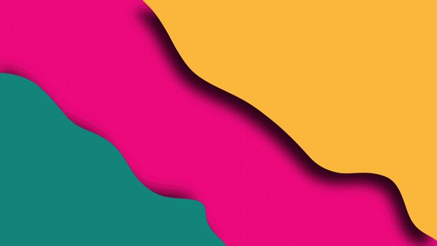 Formas de colores de ondas simples con capas 3D Render moderno creativo generado por computadora
