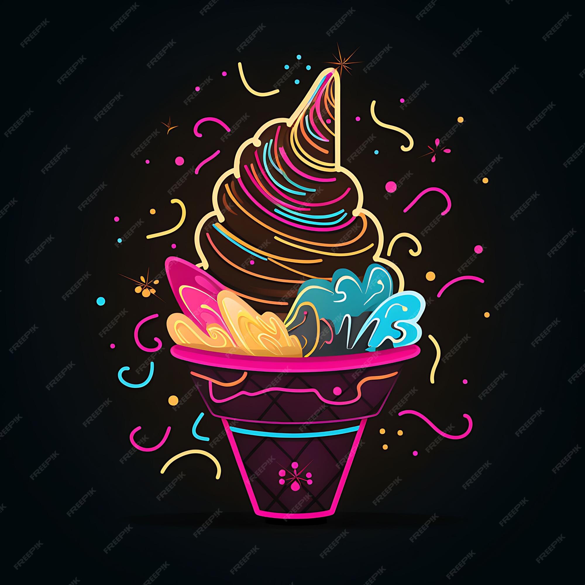 Design PNG E SVG De Kawaii Sorvete Colorido Para Camisetas