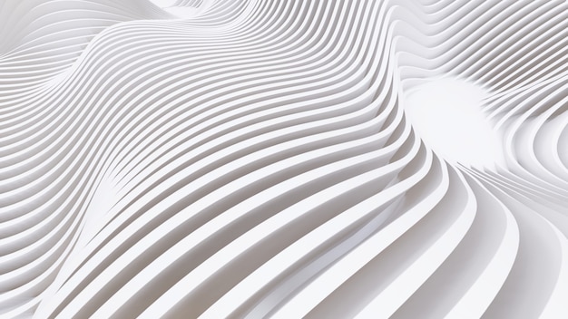 Formas curvas abstractas. Fondo circular blanco. Fondo abstracto. Ilustración 3d