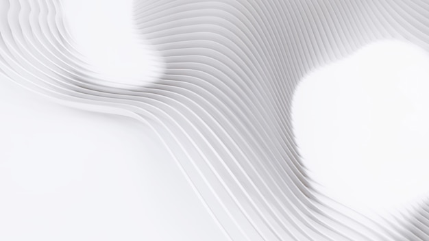 Formas curvas abstractas. Fondo circular blanco. Fondo abstracto. Ilustración 3d