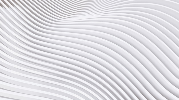 Formas curvas abstractas. Fondo circular blanco. Fondo abstracto. Ilustración 3d