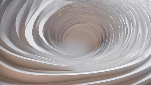 Formas curvas abstractas fondo circular blanco fondo abstracto ilustración en 3D