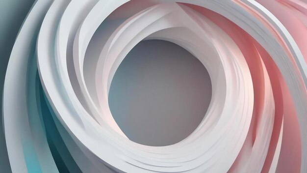 Formas curvas abstractas fondo circular blanco fondo abstracto ilustración en 3D
