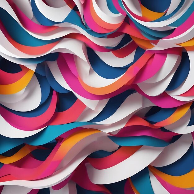 Formas curvas abstractas fondo circular blanco fondo abstracto ilustración en 3D