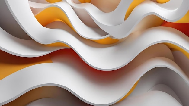 Formas curvas abstractas fondo circular blanco fondo abstracto ilustración en 3D