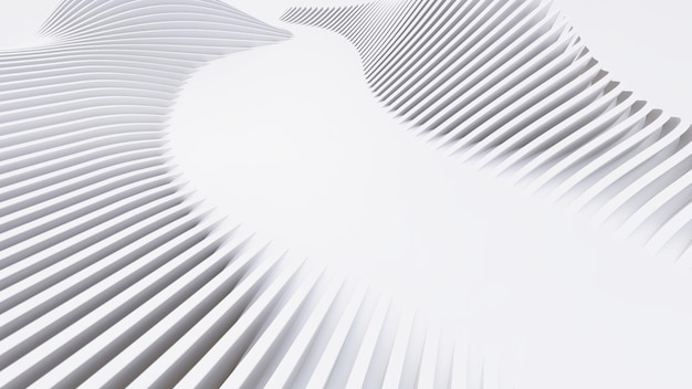 Formas curvas abstractas Fondo circular blanco Ilustración 3d de fondo abstracto