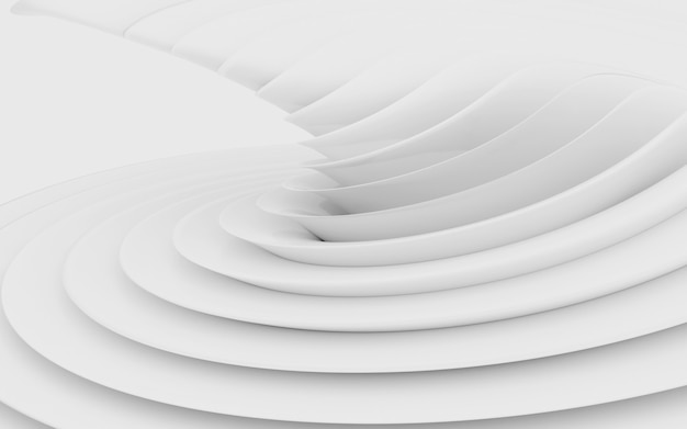 Formas curvas abstractas. Fondo circular blanco.