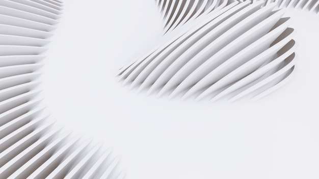 Formas curvas abstratas. fundo circular branco. fundo abstrato. ilustração 3d