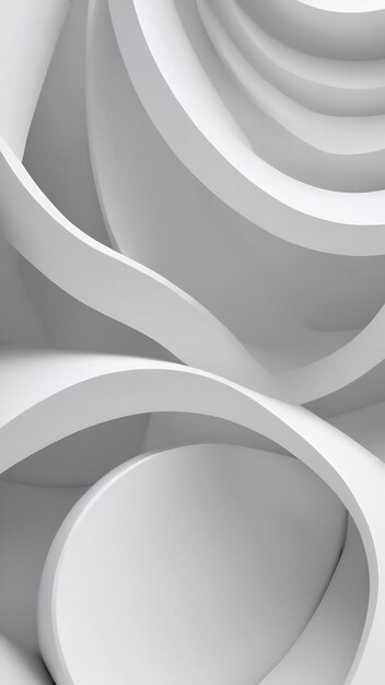 Foto formas curvas abstratas fundo circular branco ilustração 3d de fundo abstrato