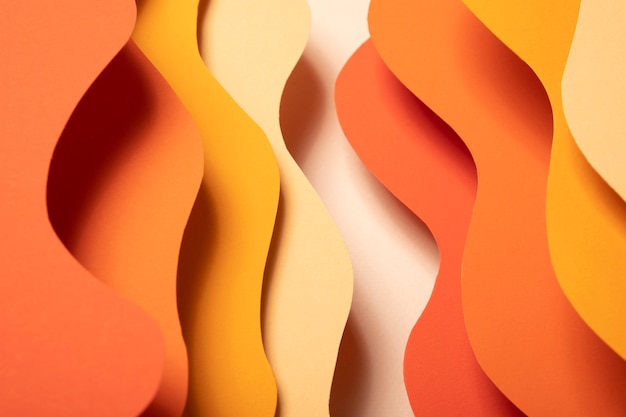 Foto formas de papel psicodélico em tons de cores diferentes